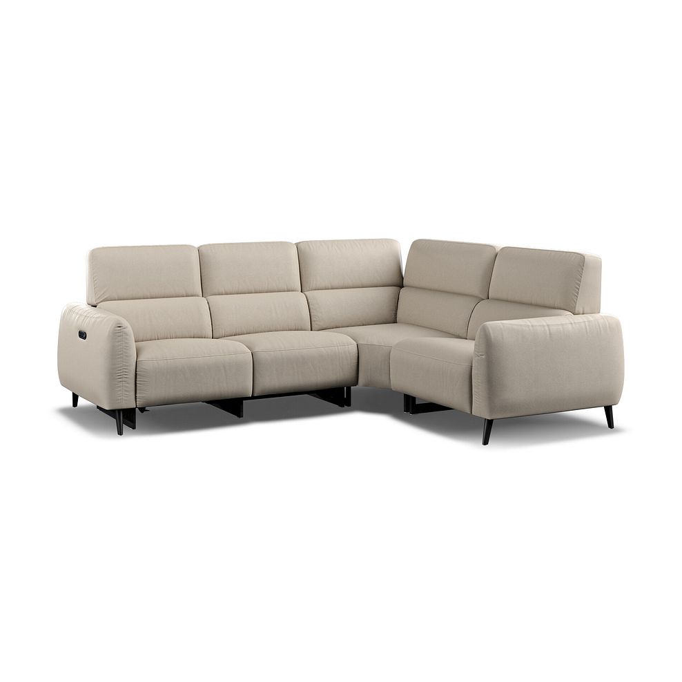 Juliette Left Hand Corner Sofa With One Recliner and Power Headrest in Pebble Leather 1