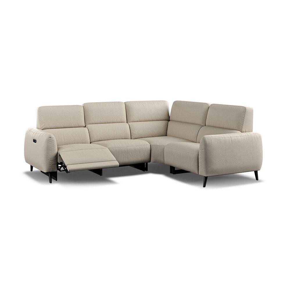 Juliette Left Hand Corner Sofa With One Recliner and Power Headrest in Pebble Leather 2