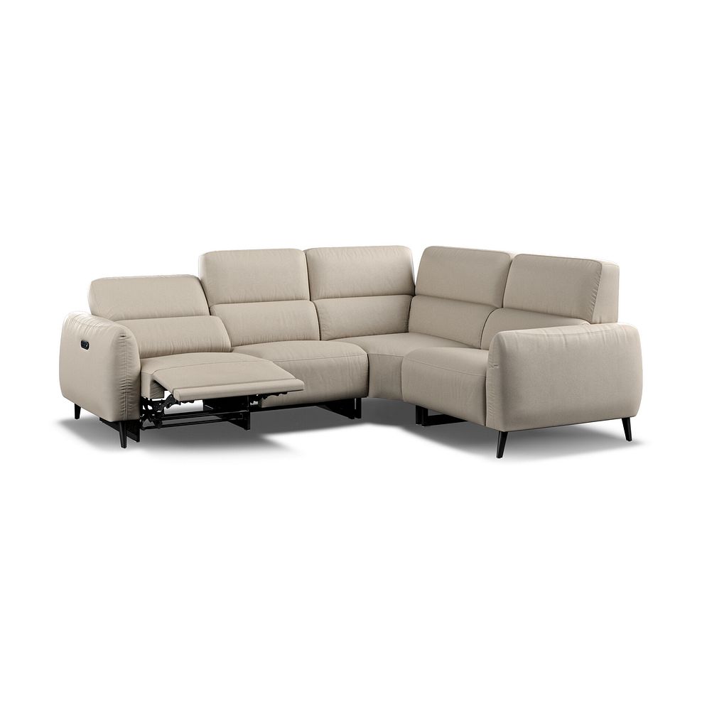 Juliette Left Hand Corner Sofa With One Recliner and Power Headrest in Pebble Leather 3