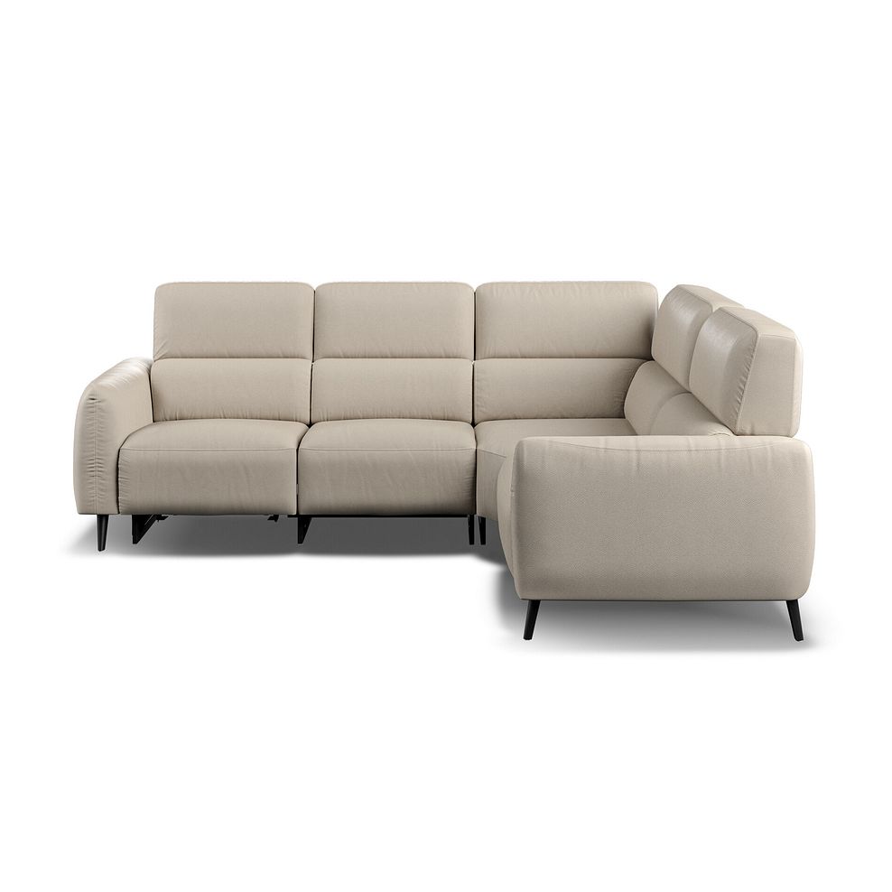 Juliette Left Hand Corner Sofa With One Recliner and Power Headrest in Pebble Leather Thumbnail 5