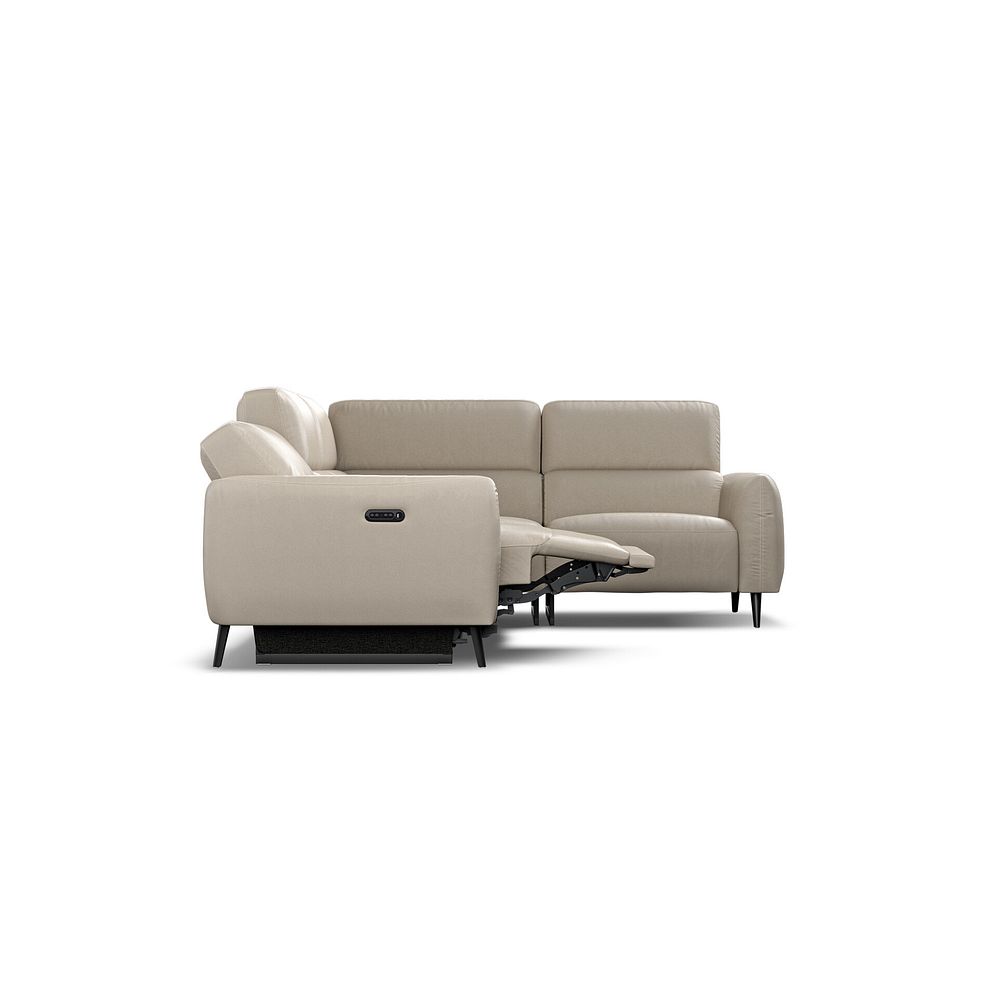 Juliette Left Hand Corner Sofa With One Recliner and Power Headrest in Pebble Leather 7