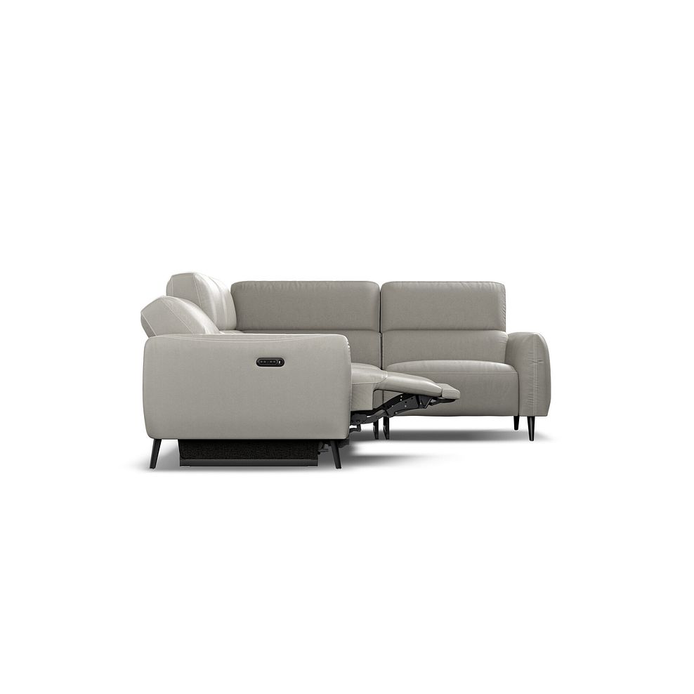 Juliette Left Hand Corner Sofa With One Recliner and Power Headrest in Taupe Leather 7