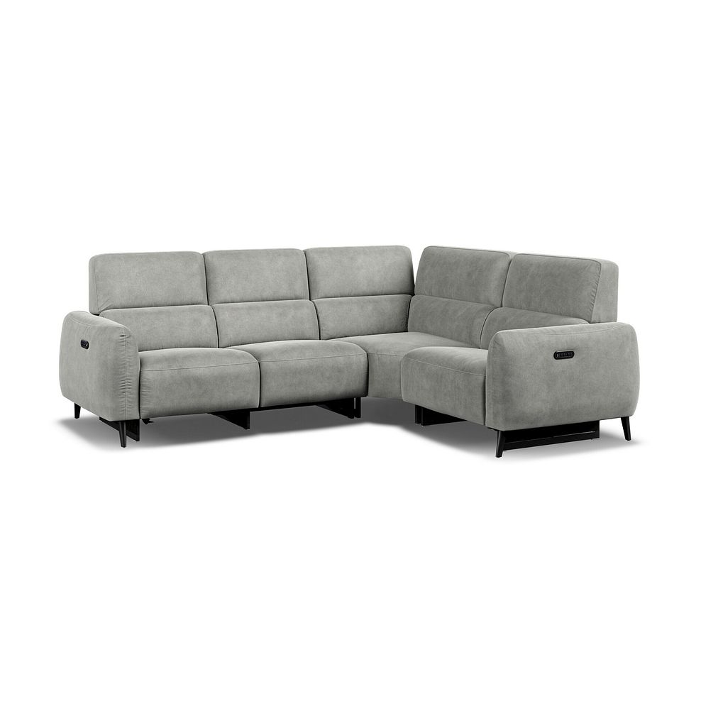 Juliette Left Hand Corner Sofa With Two Recliners and Power Headrest in Billy Joe Dove Grey Fabric 1