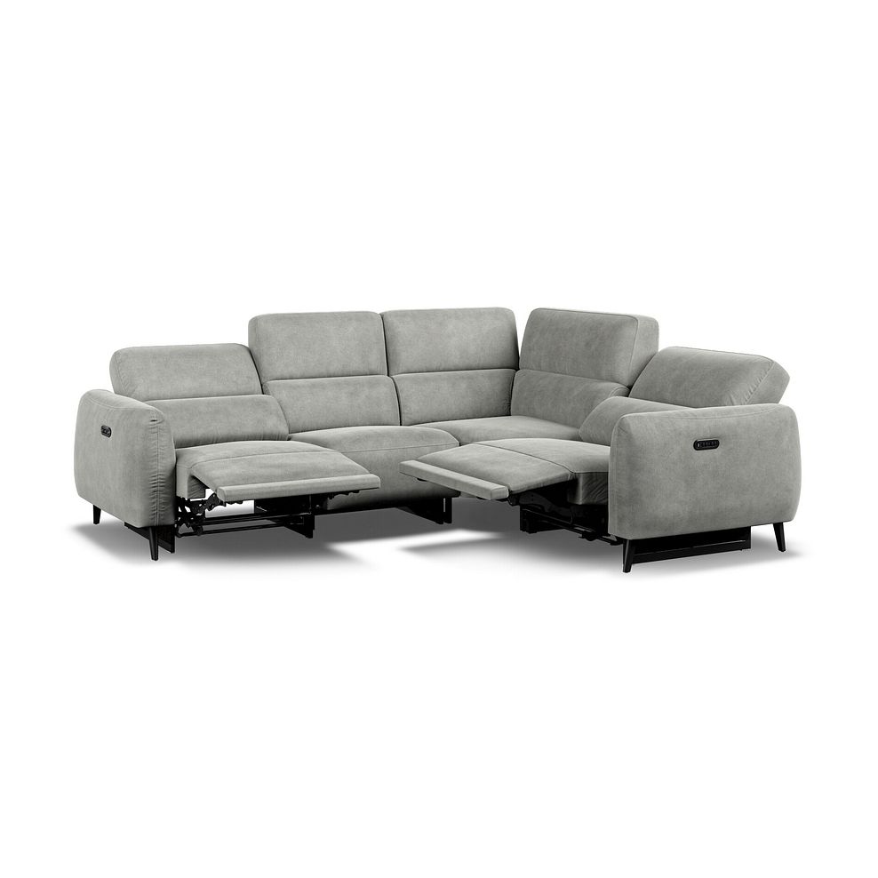 Juliette Left Hand Corner Sofa With Two Recliners and Power Headrest in Billy Joe Dove Grey Fabric 2