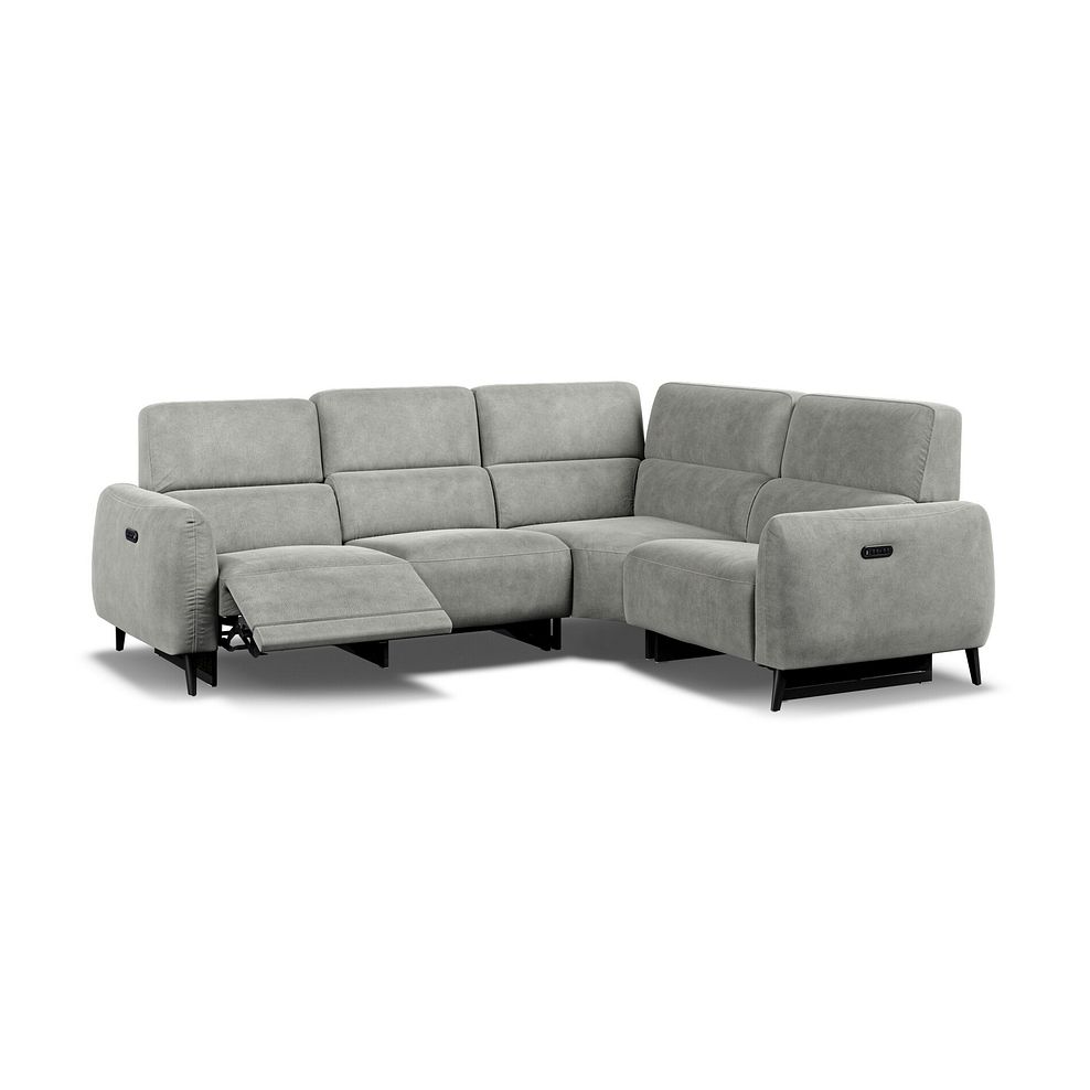 Juliette Left Hand Corner Sofa With Two Recliners and Power Headrest in Billy Joe Dove Grey Fabric Thumbnail 3