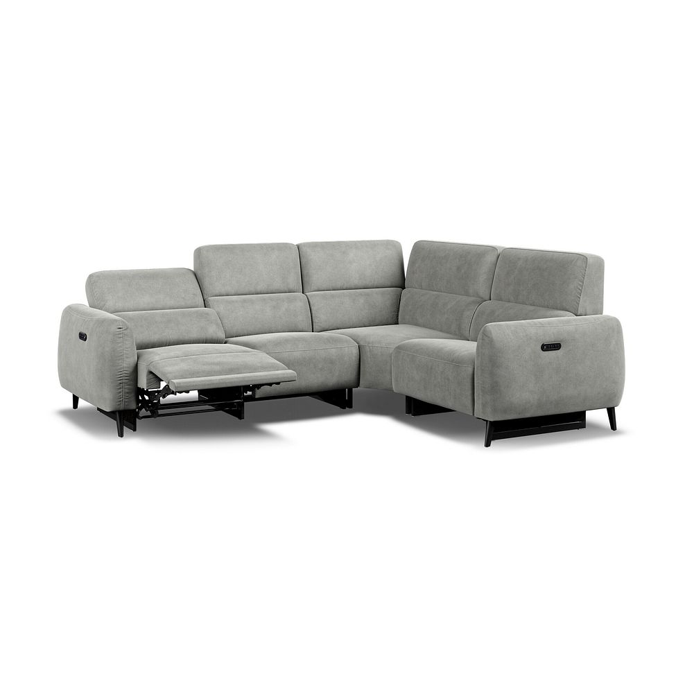 Juliette Left Hand Corner Sofa With Two Recliners and Power Headrest in Billy Joe Dove Grey Fabric Thumbnail 4
