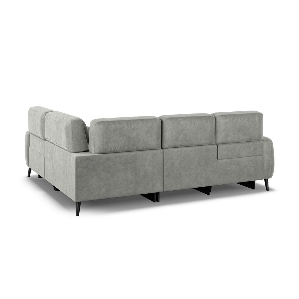 Juliette Left Hand Corner Sofa With Two Recliners and Power Headrest in Billy Joe Dove Grey Fabric 5