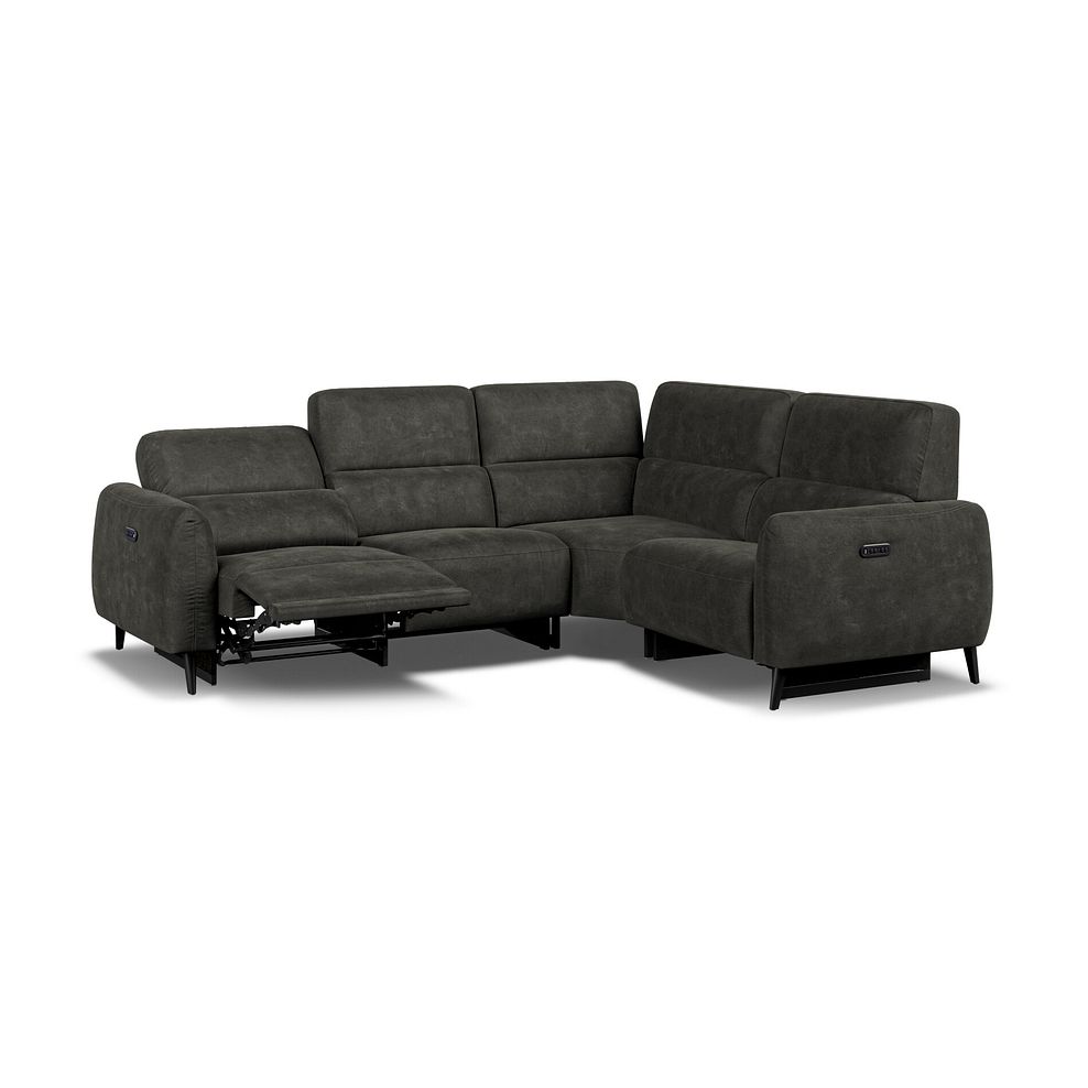 Juliette Left Hand Corner Sofa With Two Recliners and Power Headrest in Billy Joe Grey Fabric 4