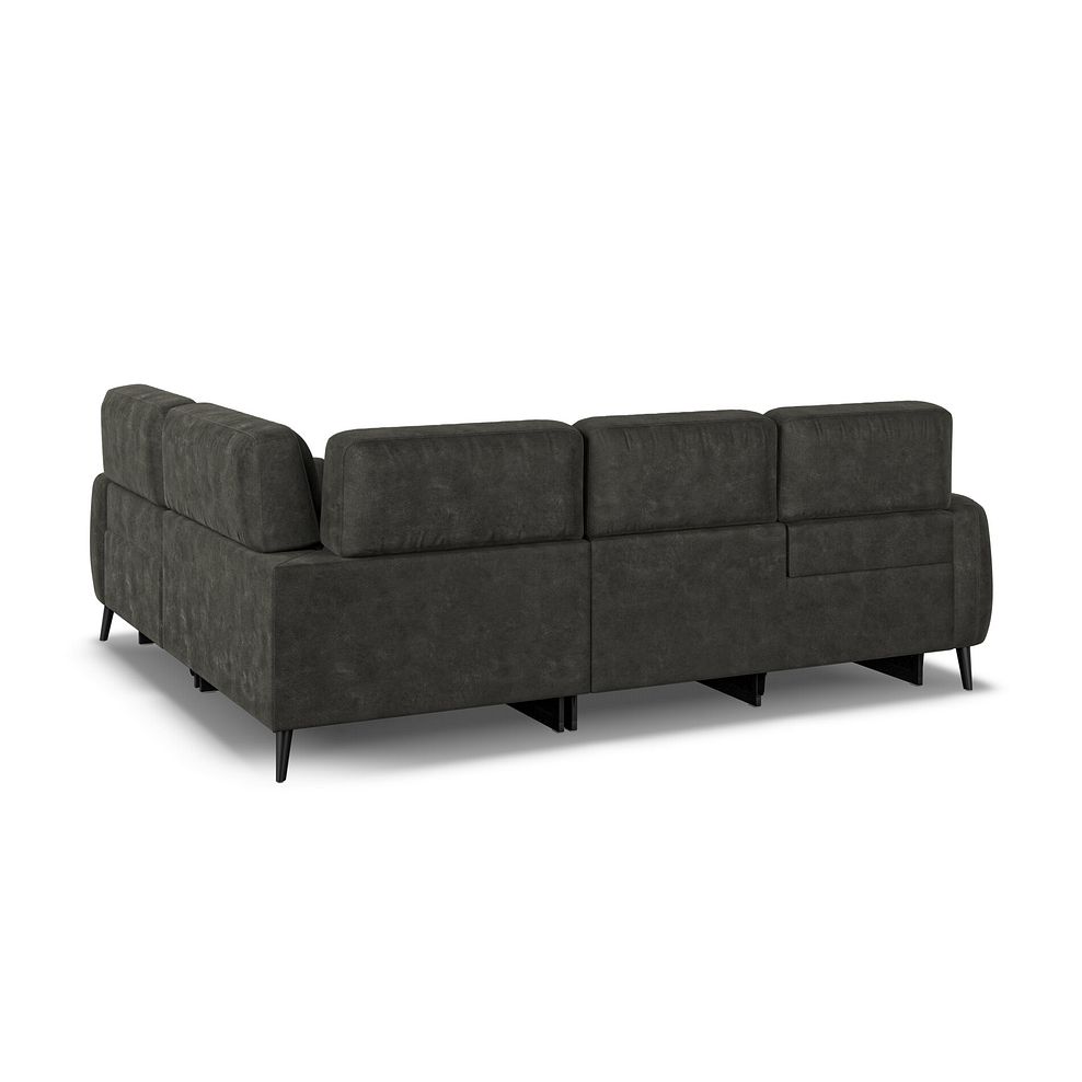 Juliette Left Hand Corner Sofa With Two Recliners and Power Headrest in Billy Joe Grey Fabric 5