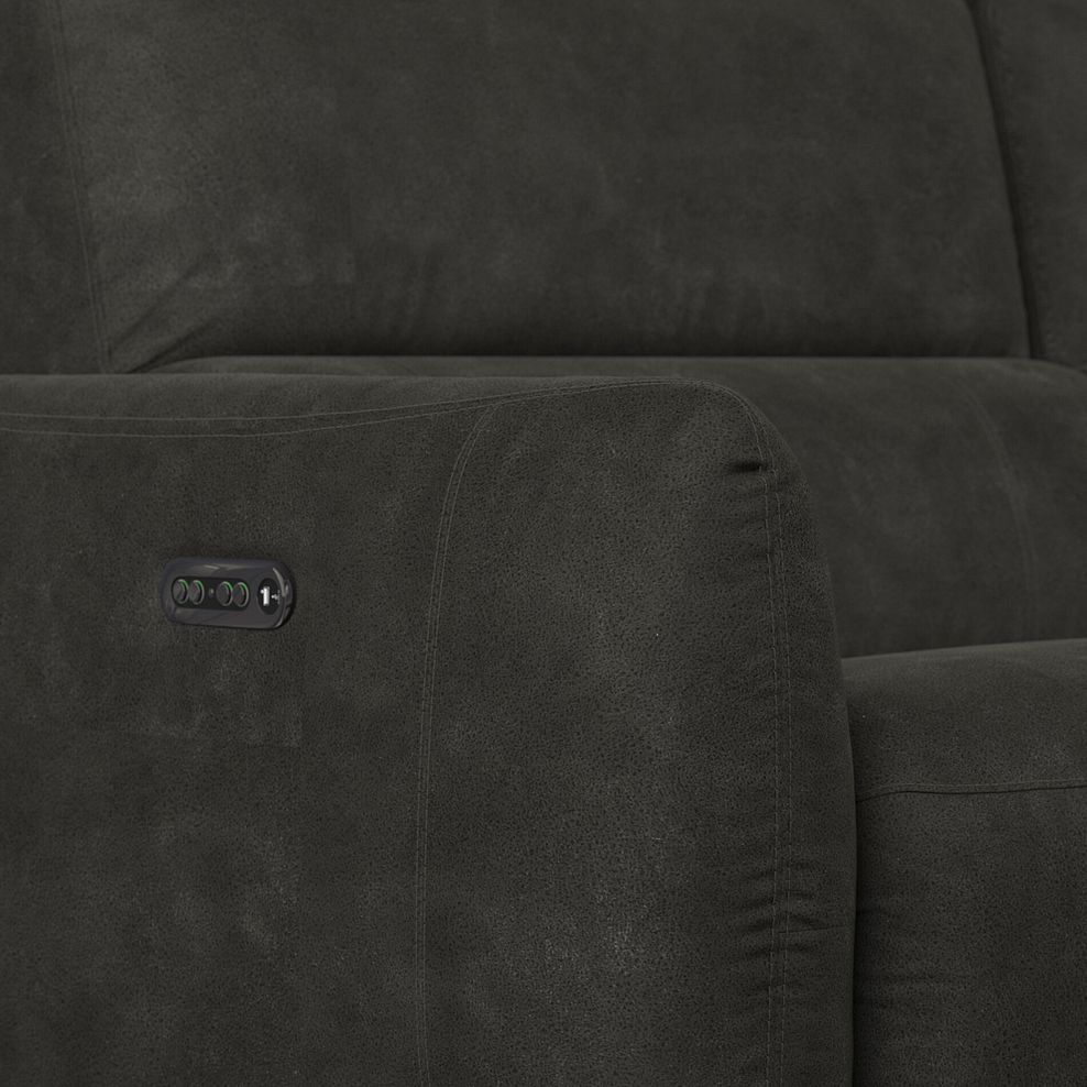 Juliette Left Hand Corner Sofa With Two Recliners and Power Headrest in Billy Joe Grey Fabric 10