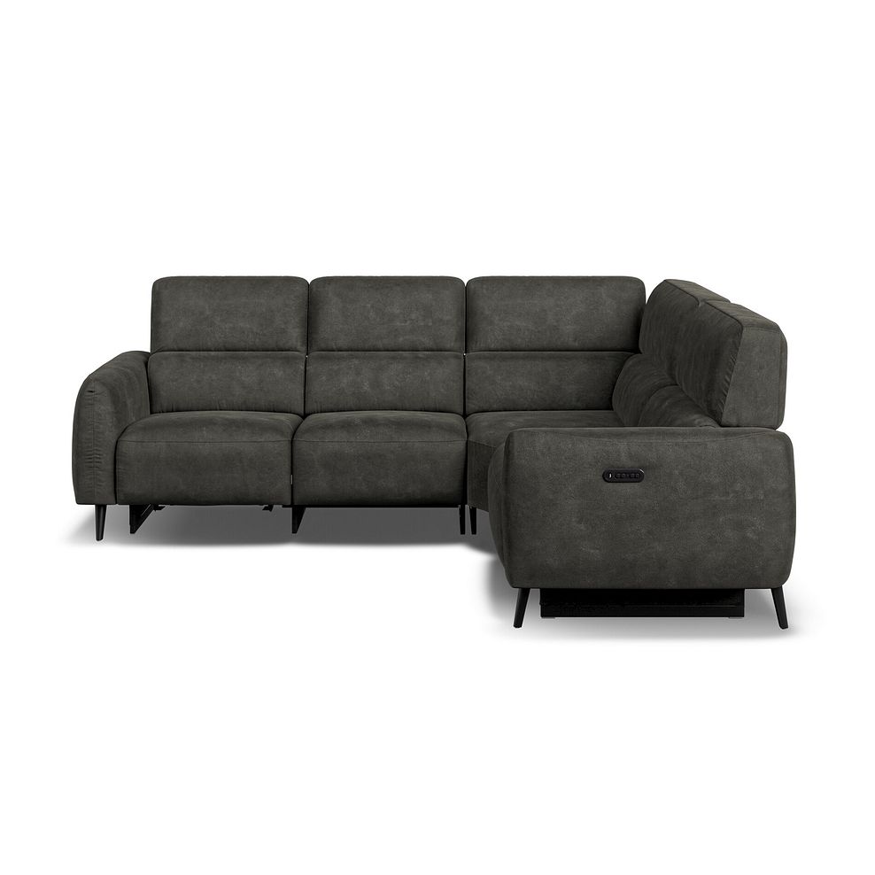 Juliette Left Hand Corner Sofa With Two Recliners and Power Headrest in Billy Joe Grey Fabric 6