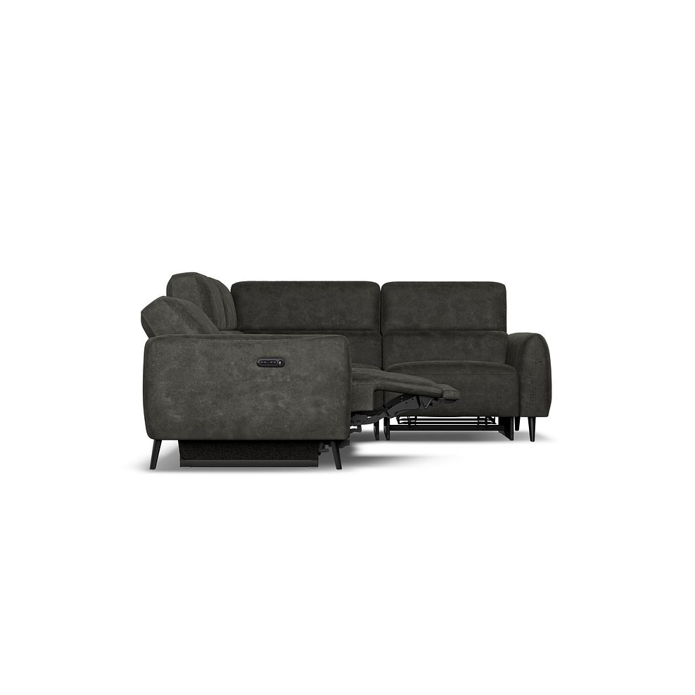 Juliette Left Hand Corner Sofa With Two Recliners and Power Headrest in Billy Joe Grey Fabric 8
