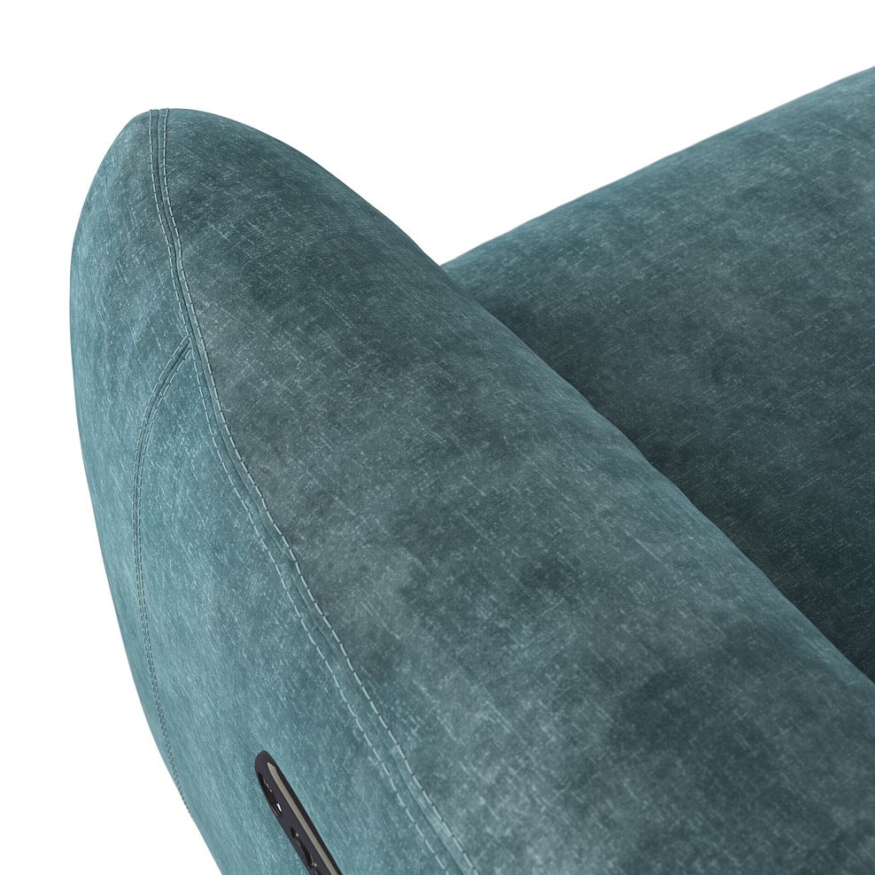 Juliette Left Hand Corner Sofa With Two Recliners and Power Headrest in Descent Blue Fabric 9