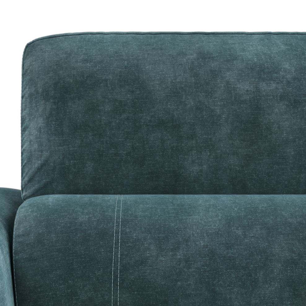 Juliette Left Hand Corner Sofa With Two Recliners and Power Headrest in Descent Blue Fabric 12