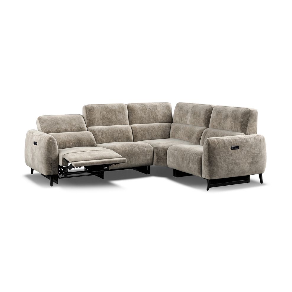 Juliette Left Hand Corner Sofa With Two Recliners and Power Headrest in Descent Taupe Fabric Thumbnail 4