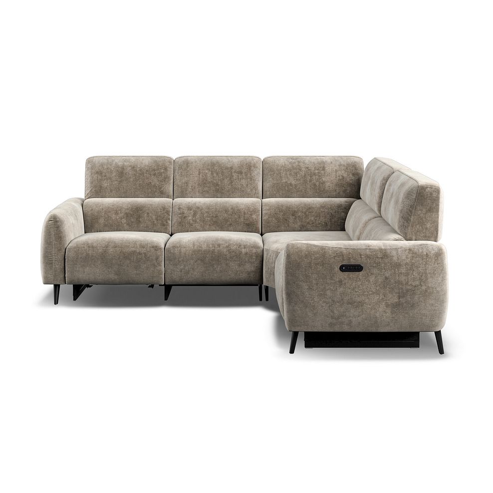Juliette Left Hand Corner Sofa With Two Recliners and Power Headrest in Descent Taupe Fabric 6