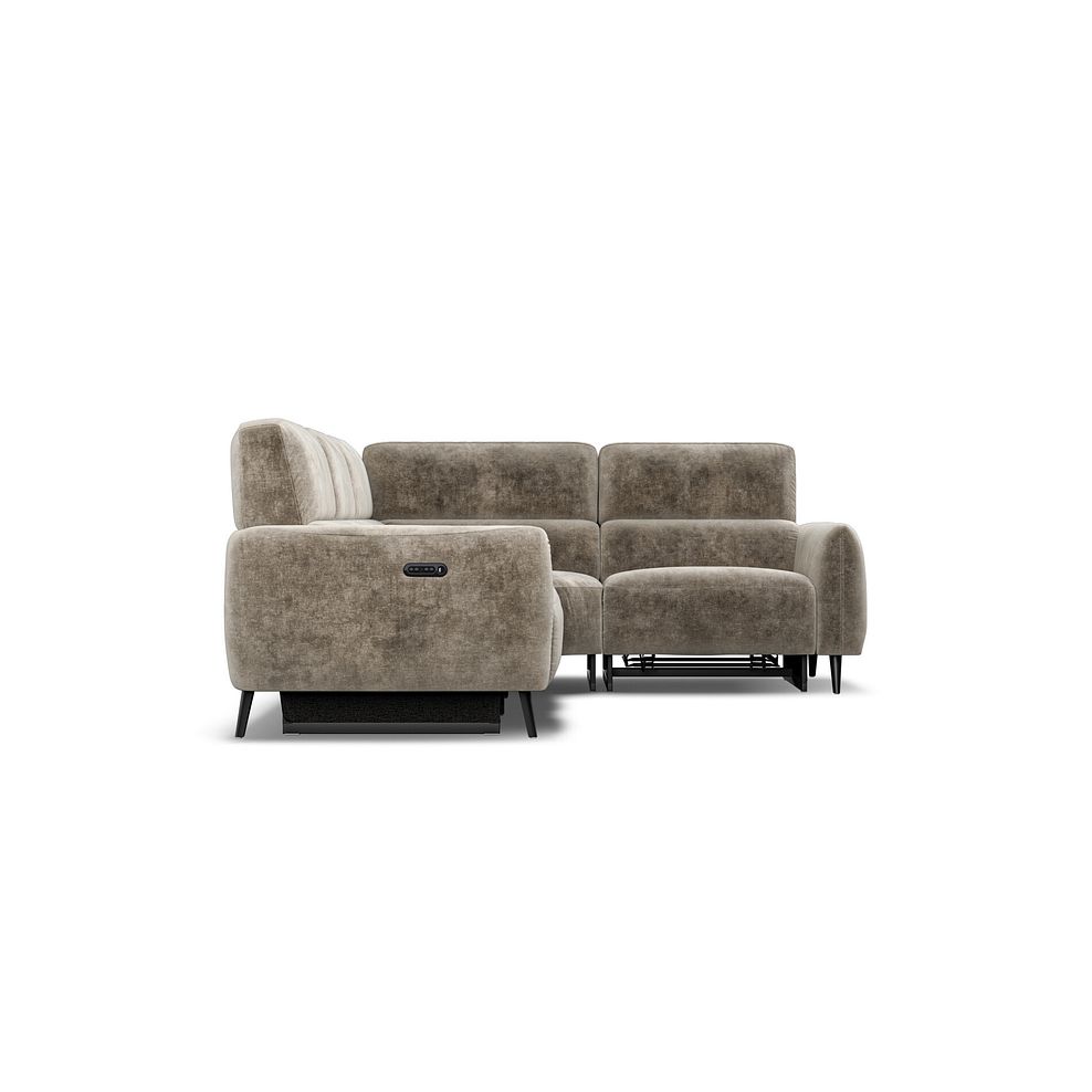 Juliette Left Hand Corner Sofa With Two Recliners and Power Headrest in Descent Taupe Fabric 7
