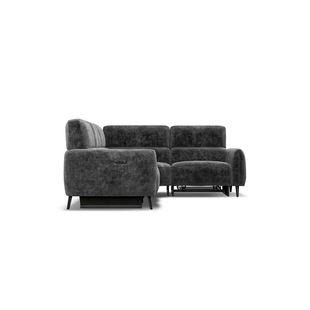 Juliette Left Hand Corner Sofa With Two Recliners and Power Headrest in Descent Charcoal Fabric 7