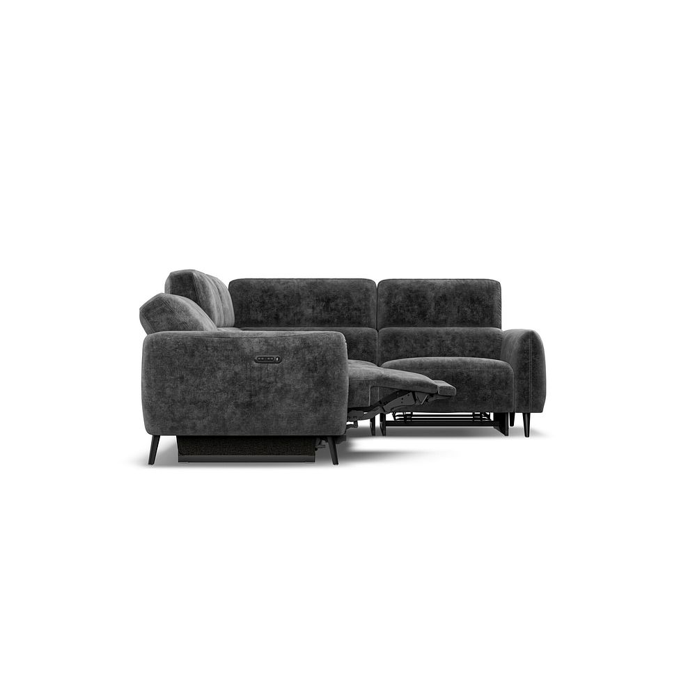 Juliette Left Hand Corner Sofa With Two Recliners and Power Headrest in Descent Charcoal Fabric 8