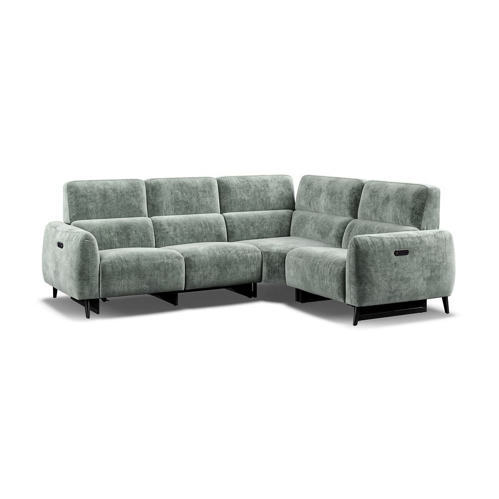 Juliette Left Hand Corner Sofa With Two Recliners and Power Headrest in Descent Pewter Fabric Thumbnail 1
