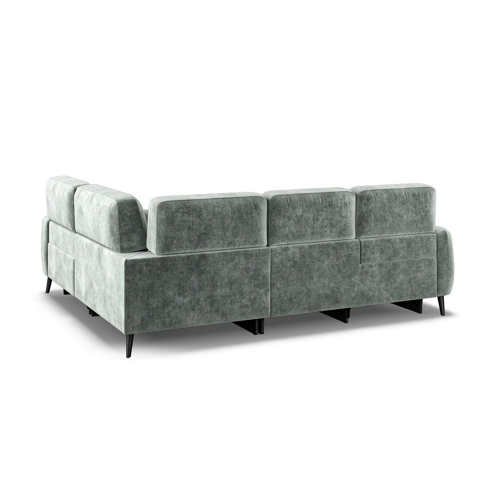 Juliette Left Hand Corner Sofa With Two Recliners and Power Headrest in Descent Pewter Fabric Thumbnail 5