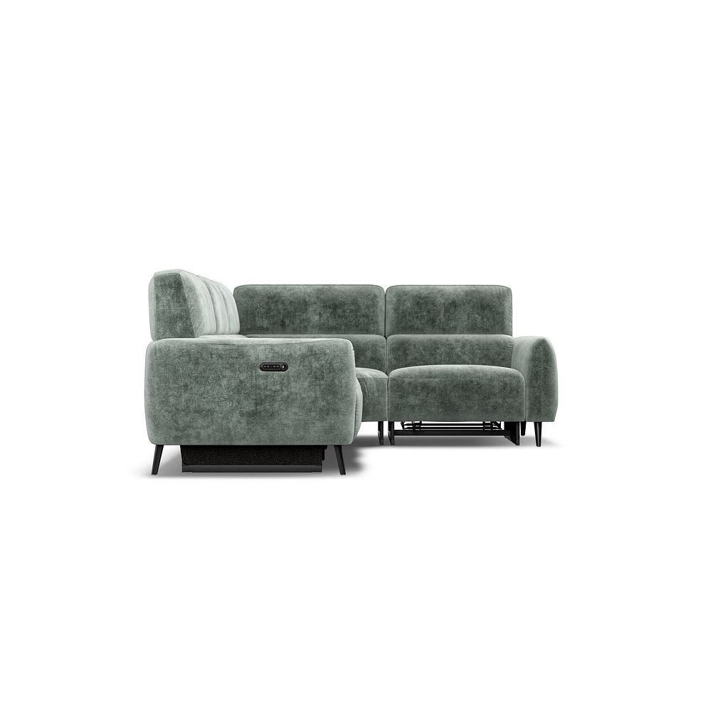 Juliette Left Hand Corner Sofa With Two Recliners and Power Headrest in Descent Pewter Fabric 7