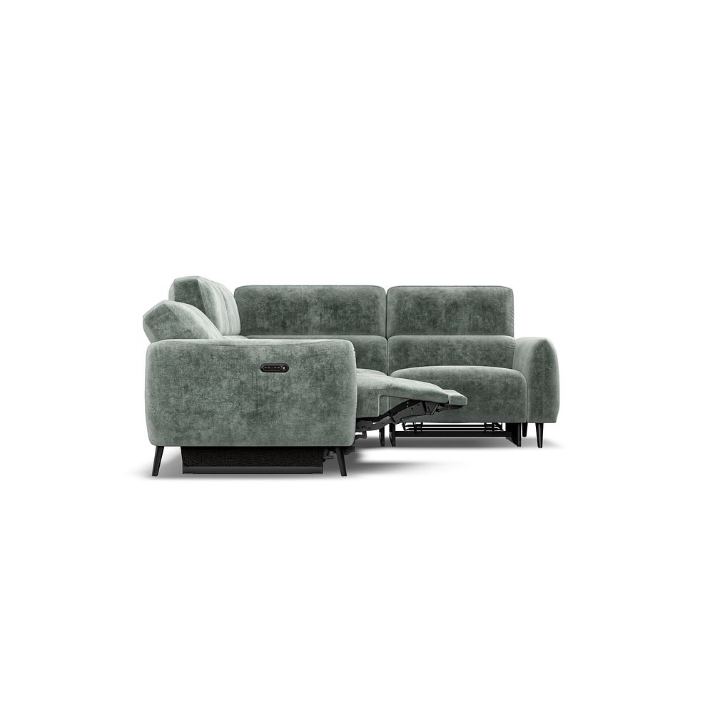 Juliette Left Hand Corner Sofa With Two Recliners and Power Headrest in Descent Pewter Fabric 8
