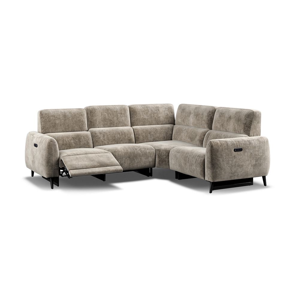 Juliette Left Hand Corner Sofa With Two Recliners and Power Headrest in Descent Taupe Fabric 3