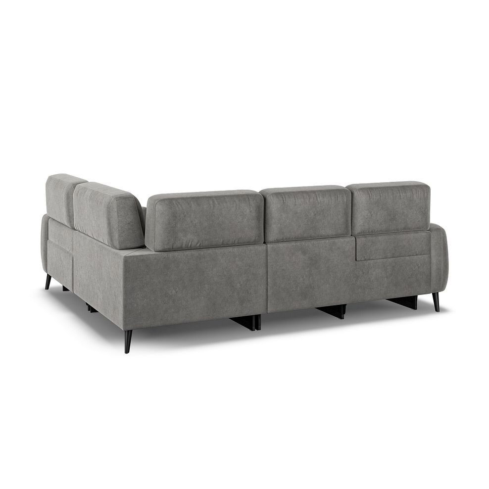 Juliette Left Hand Corner Sofa With Two Recliners and Power Headrest in Maldives Dark Grey Fabric Thumbnail 5