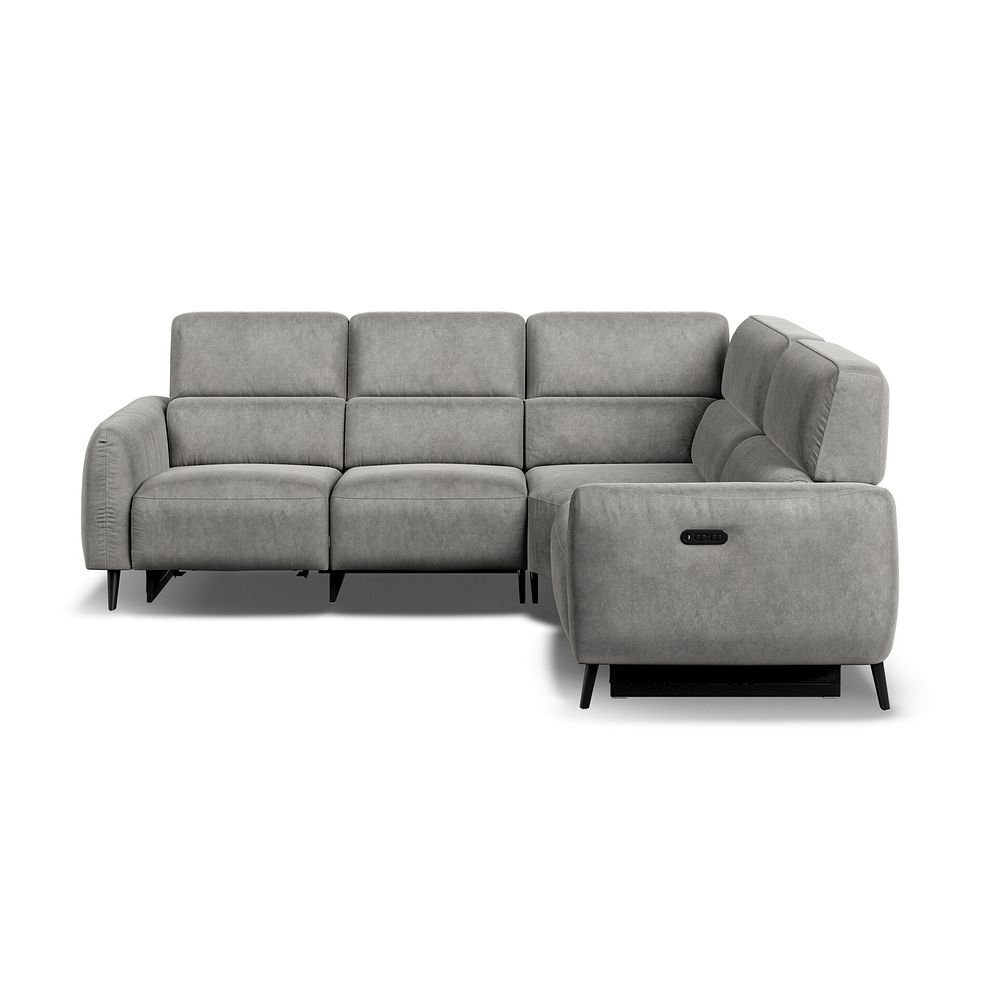 Juliette Left Hand Corner Sofa With Two Recliners and Power Headrest in Maldives Dark Grey Fabric 6