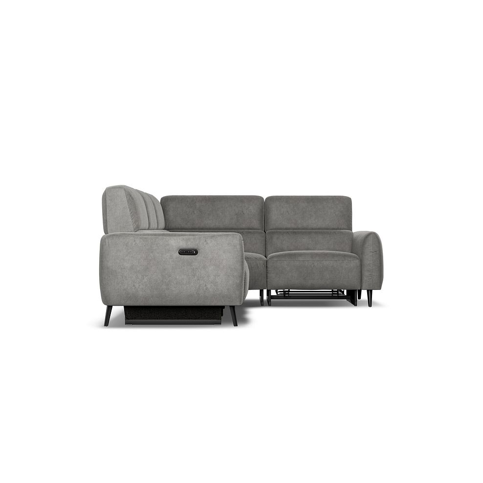 Juliette Left Hand Corner Sofa With Two Recliners and Power Headrest in Maldives Dark Grey Fabric 7