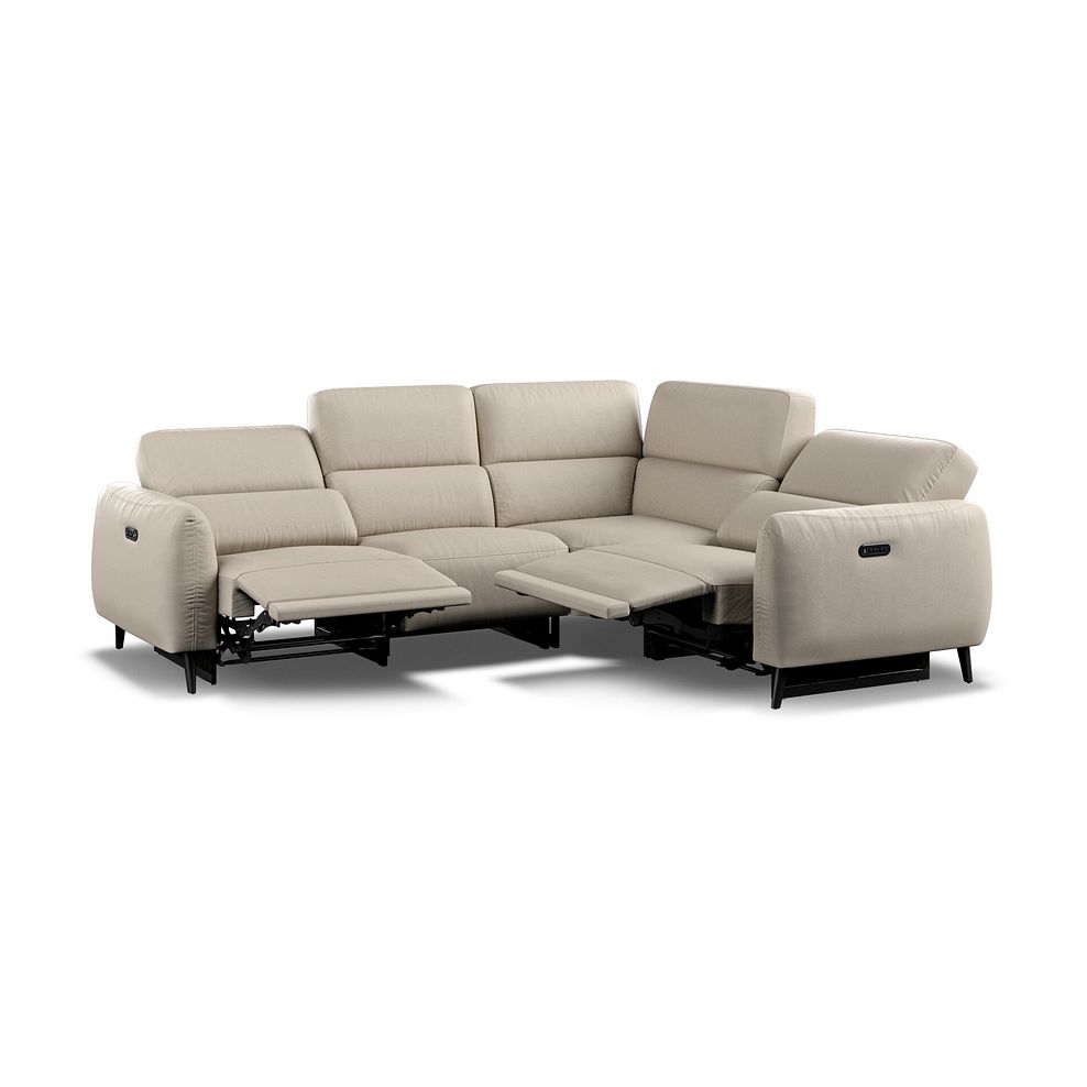 Juliette Left Hand Corner Sofa With Two Recliners and Power Headrest in Pebble Leather 2