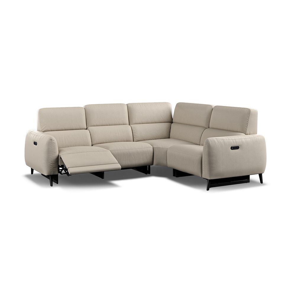 Juliette Left Hand Corner Sofa With Two Recliners and Power Headrest in Pebble Leather 3