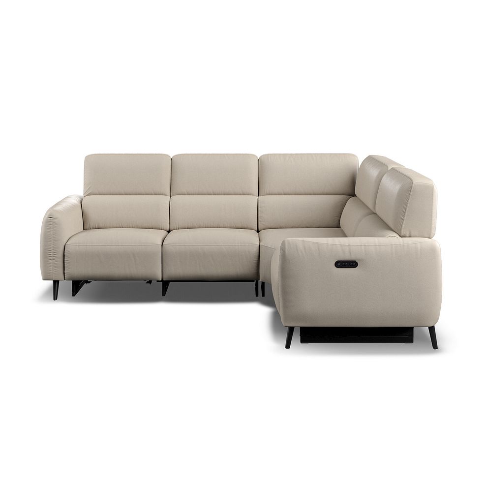 Juliette Left Hand Corner Sofa With Two Recliners and Power Headrest in Pebble Leather 6