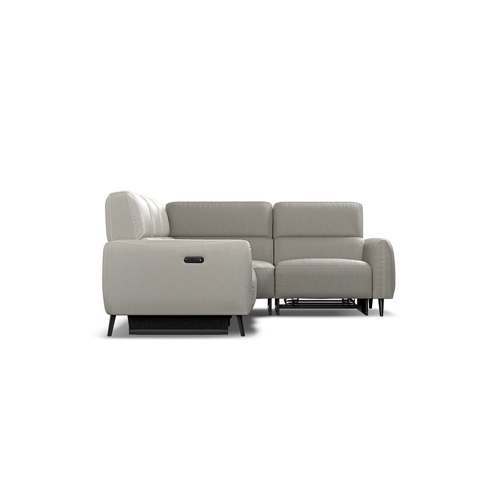Juliette Left Hand Corner Sofa With Two Recliners and Power Headrest in Taupe Leather 7