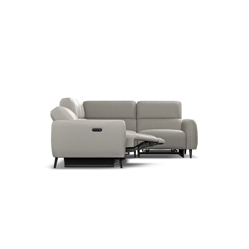 Juliette Left Hand Corner Sofa With Two Recliners and Power Headrest in Taupe Leather 8
