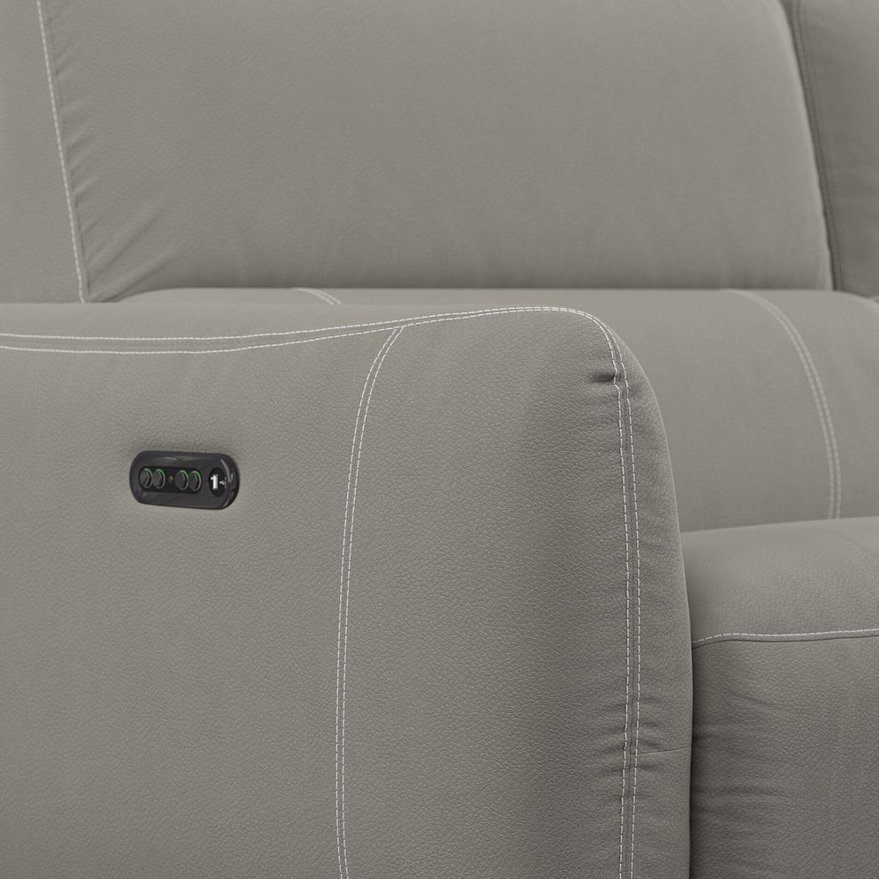 Juliette Left Hand Corner Sofa With Two Recliners and Power Headrest in Taupe Leather 10