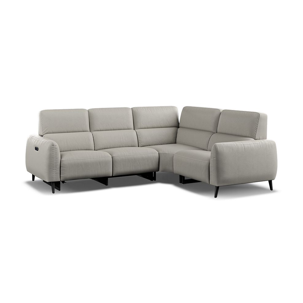Juliette Left Hand Corner Sofa With Two Recliners and Power Headrest in Taupe Leather Thumbnail 1