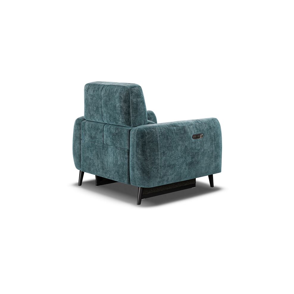 Juliette Recliner Armchair With Power Headrest in Descent Blue Fabric 4
