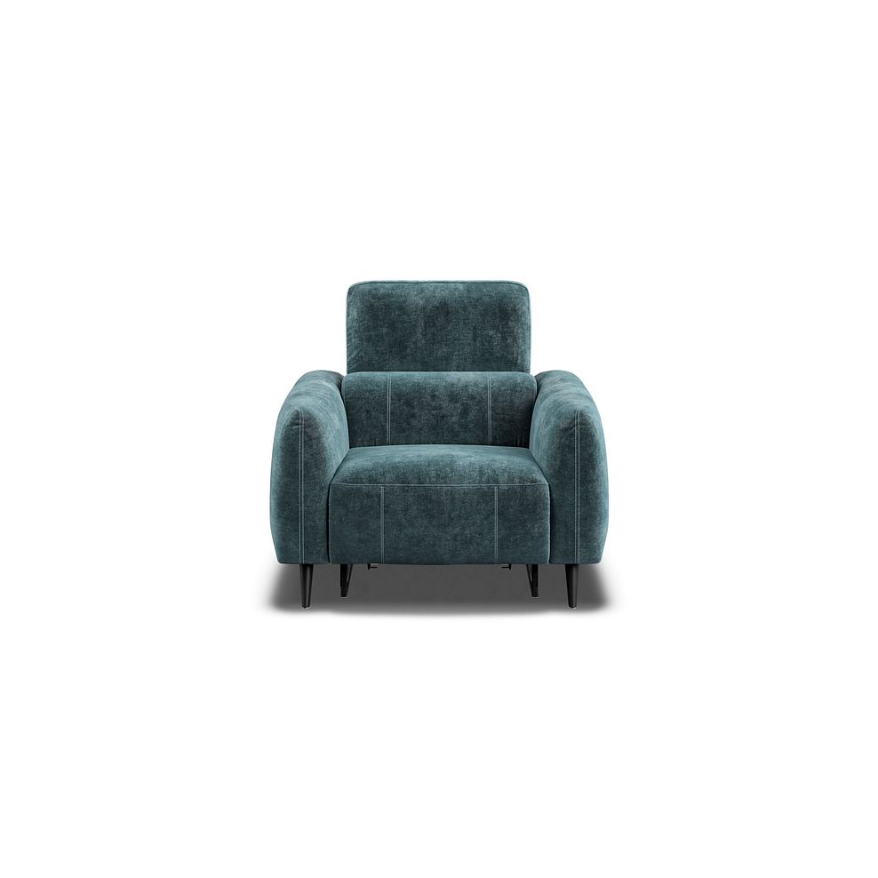 Juliette Recliner Armchair With Power Headrest in Descent Blue Fabric 5