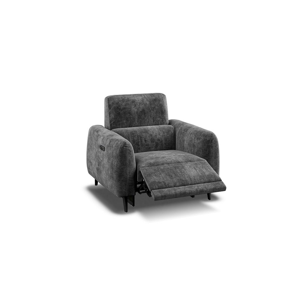 Juliette Recliner Armchair With Power Headrest in Descent Charcoal Fabric 2