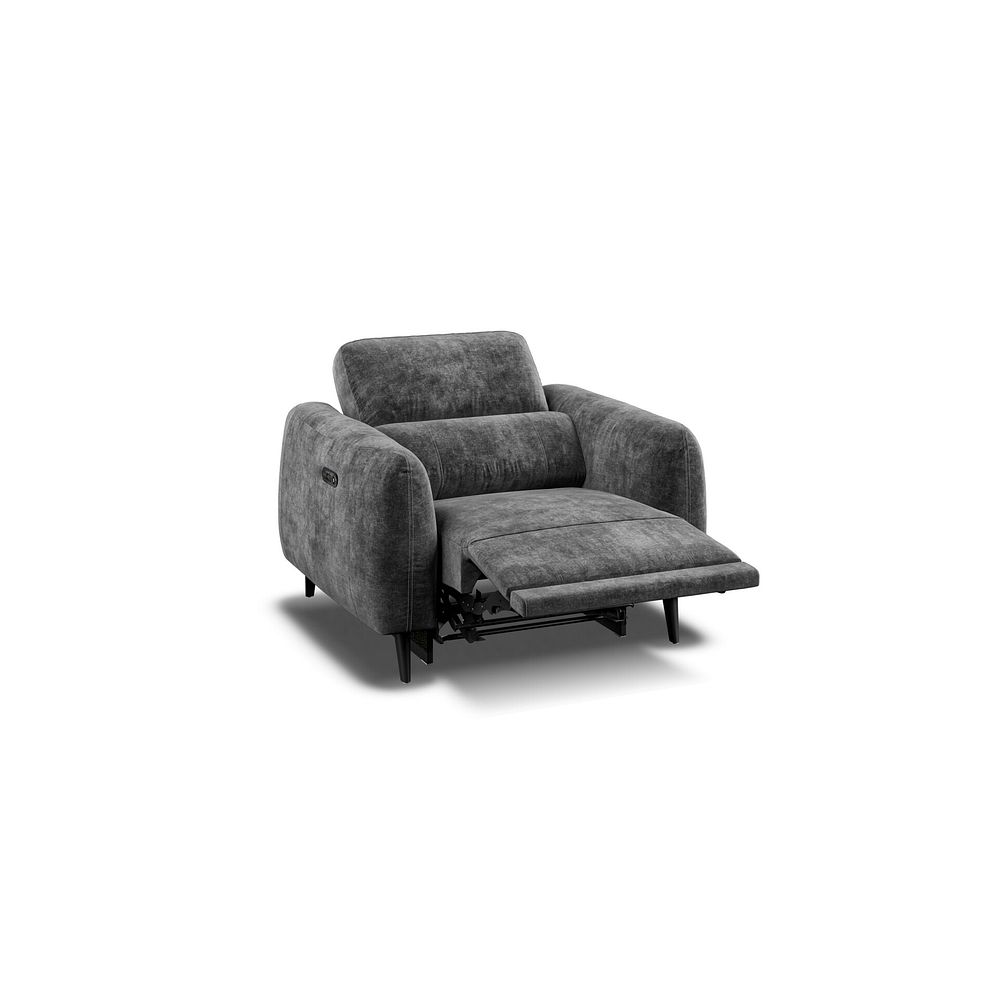 Juliette Recliner Armchair With Power Headrest in Descent Charcoal Fabric 3