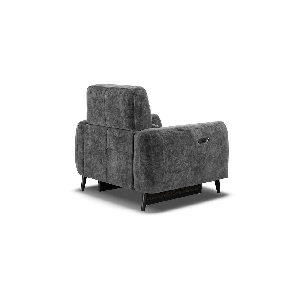 Juliette Recliner Armchair With Power Headrest in Descent Charcoal Fabric 4