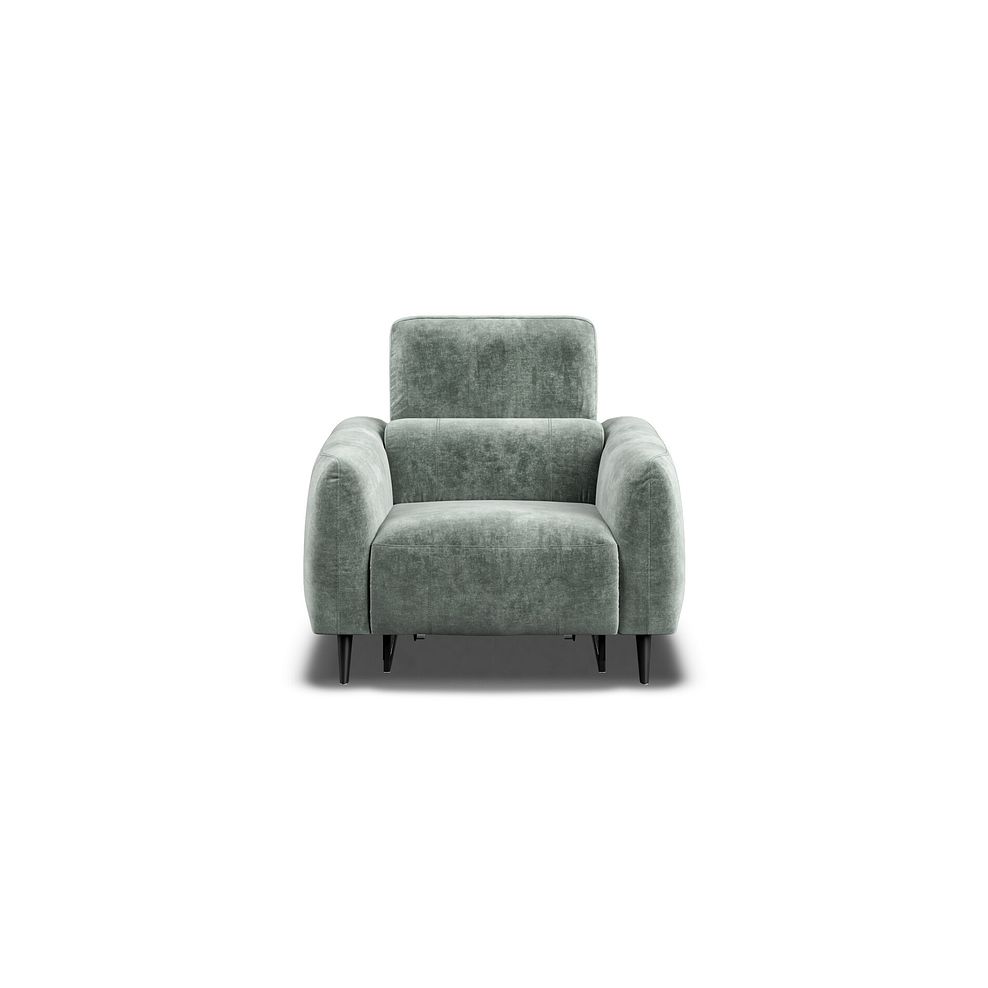 Juliette Recliner Armchair With Power Headrest in Descent Pewter Fabric 5