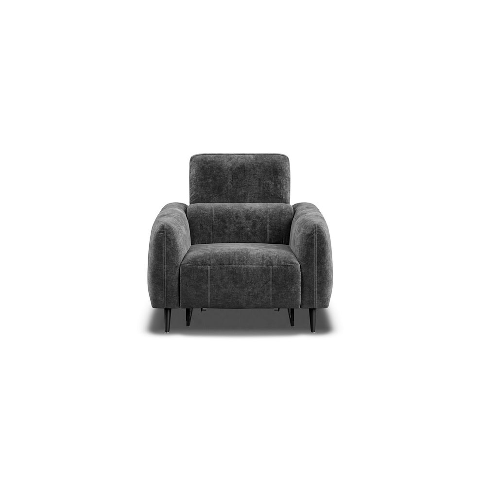 Juliette Recliner Armchair With Power Headrest in Descent Charcoal Fabric Thumbnail 2