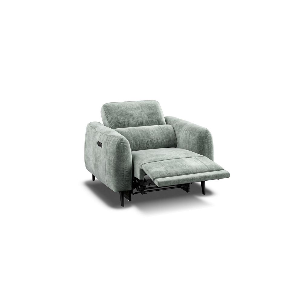Juliette Recliner Armchair With Power Headrest in Descent Pewter Fabric Thumbnail 4