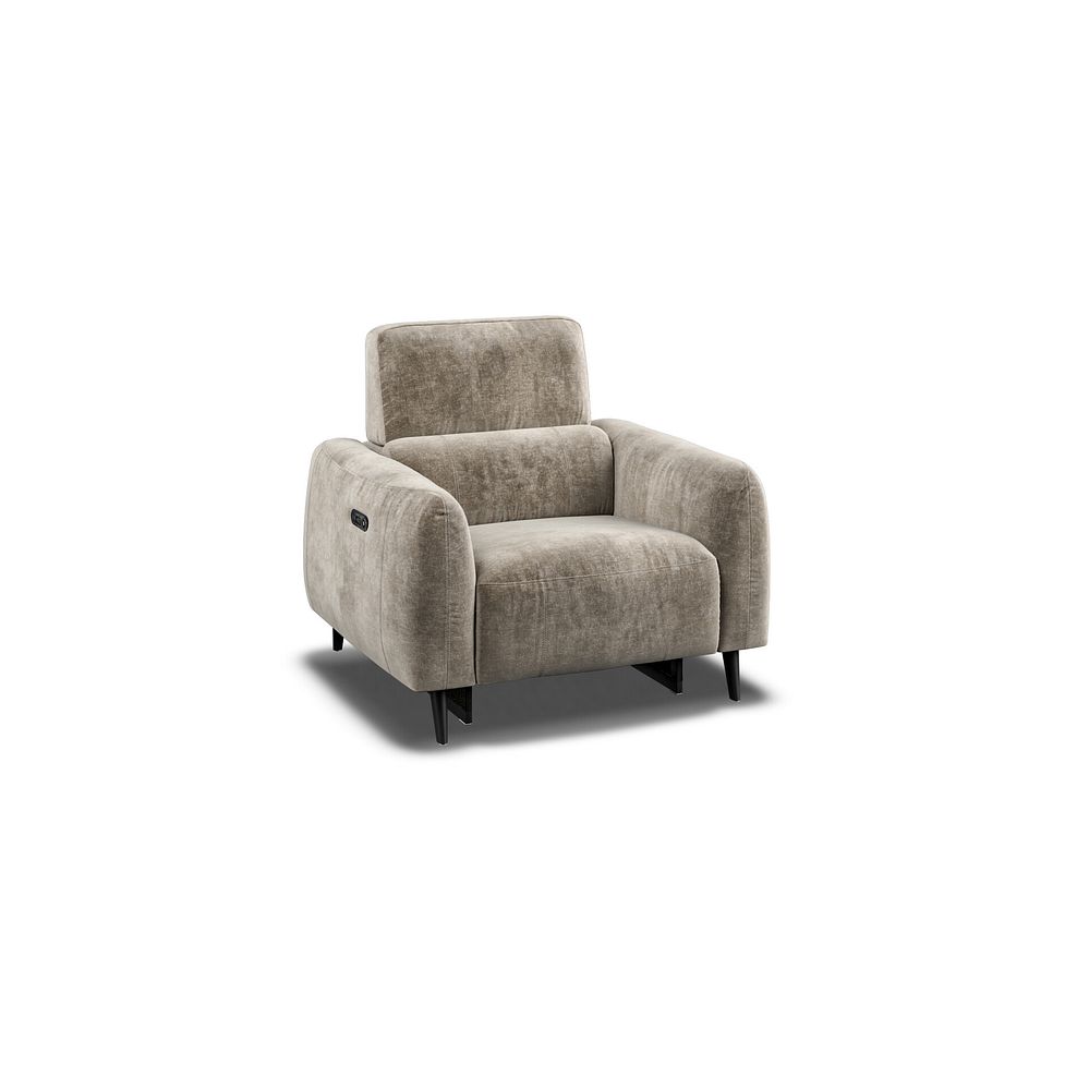 Juliette Recliner Armchair With Power Headrest in Descent Taupe Fabric