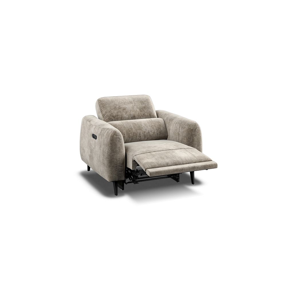 Juliette Recliner Armchair With Power Headrest in Descent Taupe Fabric 4