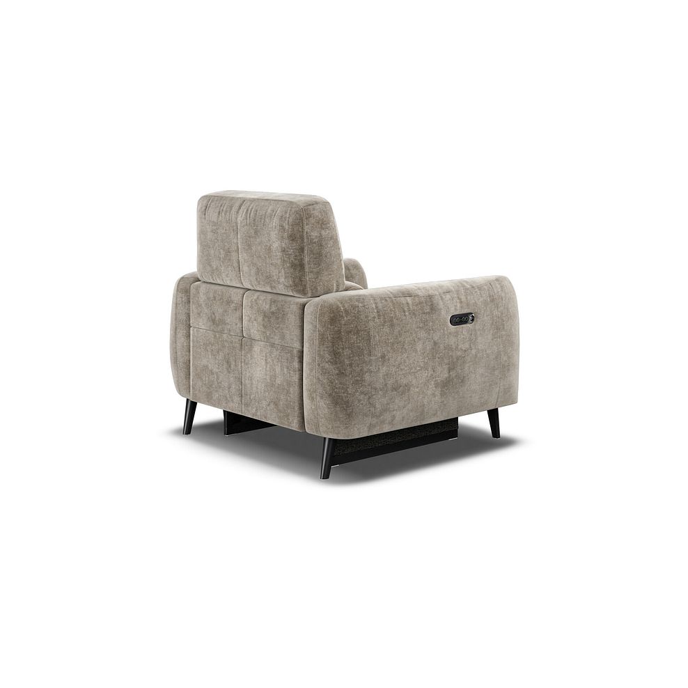 Juliette Recliner Armchair With Power Headrest in Descent Taupe Fabric Thumbnail 5