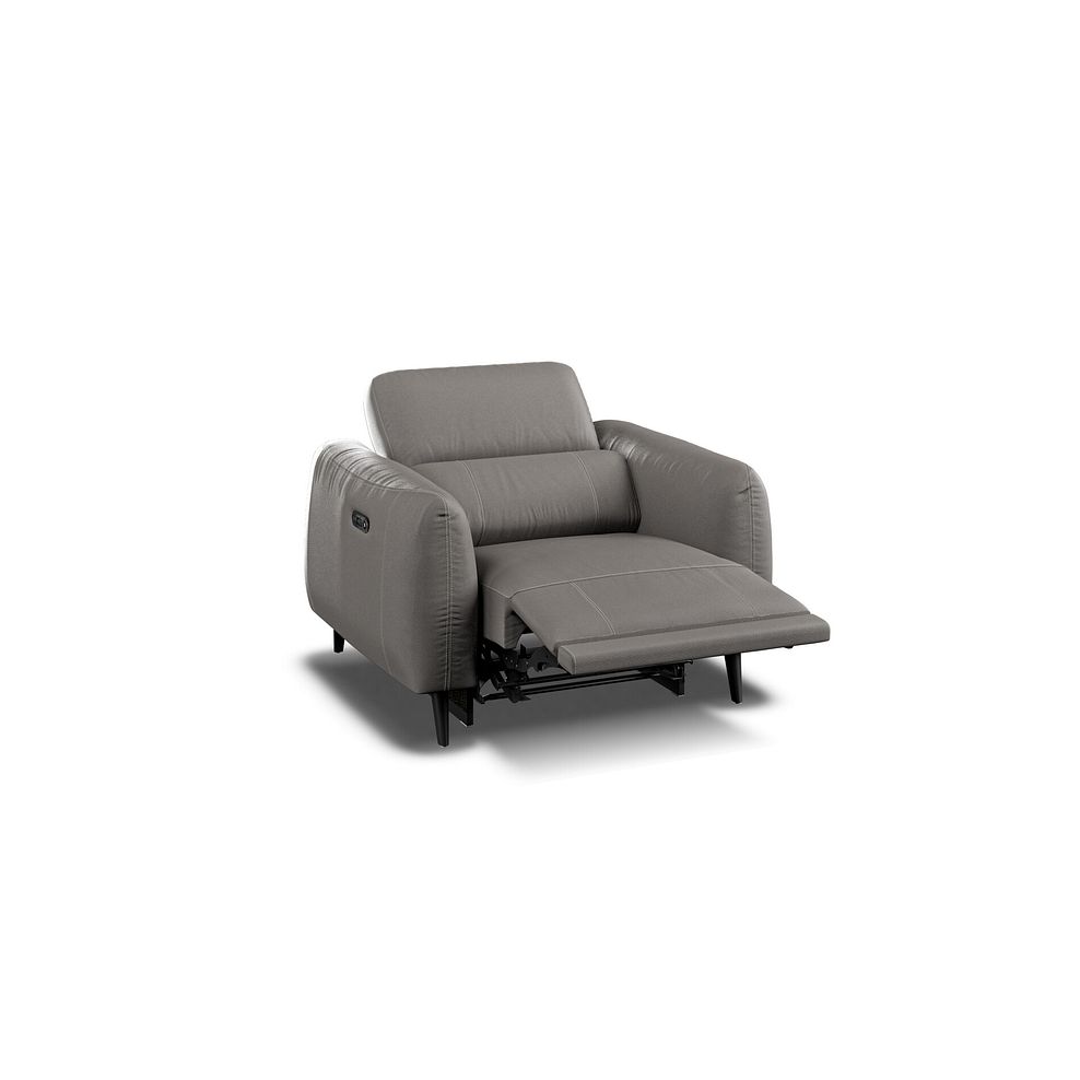 Juliette Recliner Armchair With Power Headrest in Elephant Grey Leather 7
